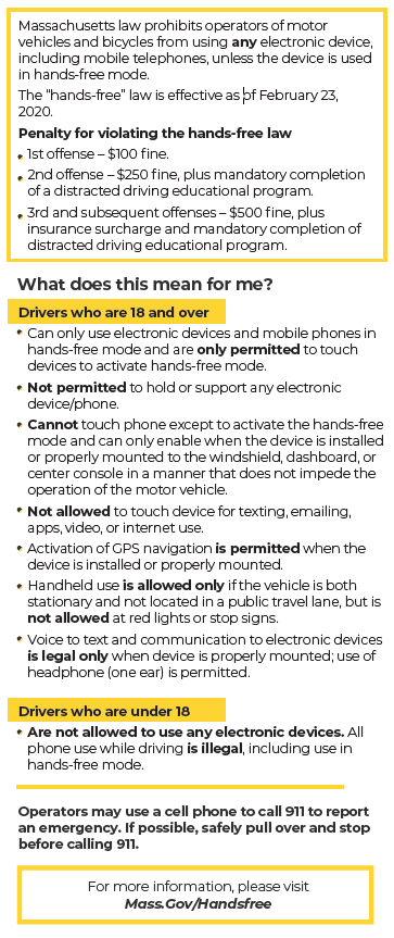 Massachusetts Hands-Free Driving Law